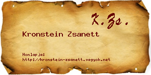 Kronstein Zsanett névjegykártya